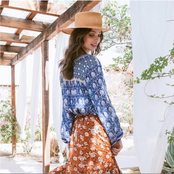 Spell & The Gypsy Collective Oracle Blouse Indigo Blue Boho Bohemian Small EUC - Picture 8 of 8